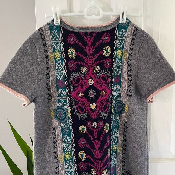 Anthropologie Akemi+Kin Kaleidoscope Boho Sweater Multicolored Mini Dress - Picture 6 of 7
